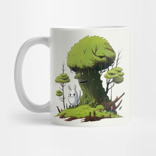 Woodsy Tree Man and Mini Ghost in the forest Mug